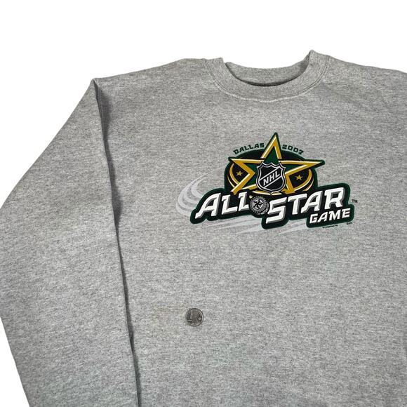 Vintage Dallas Stars Mens Medium Crewneck Sweater 2007 All Star Game Gray - Picture 5 of 7